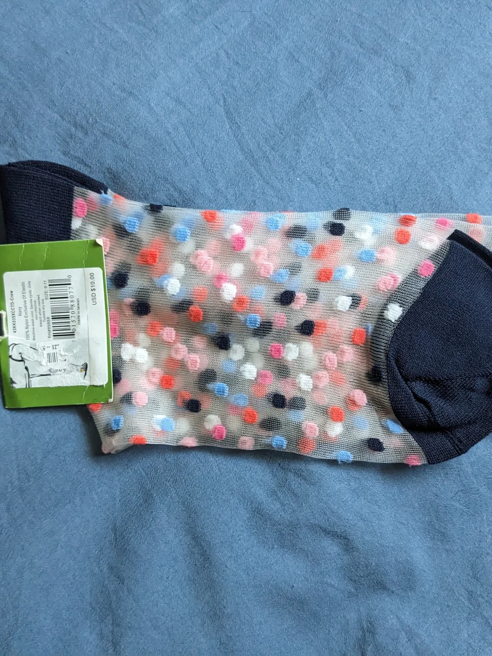 *2/$10* Kate Spade Polka Dot Sheer Crew Socks